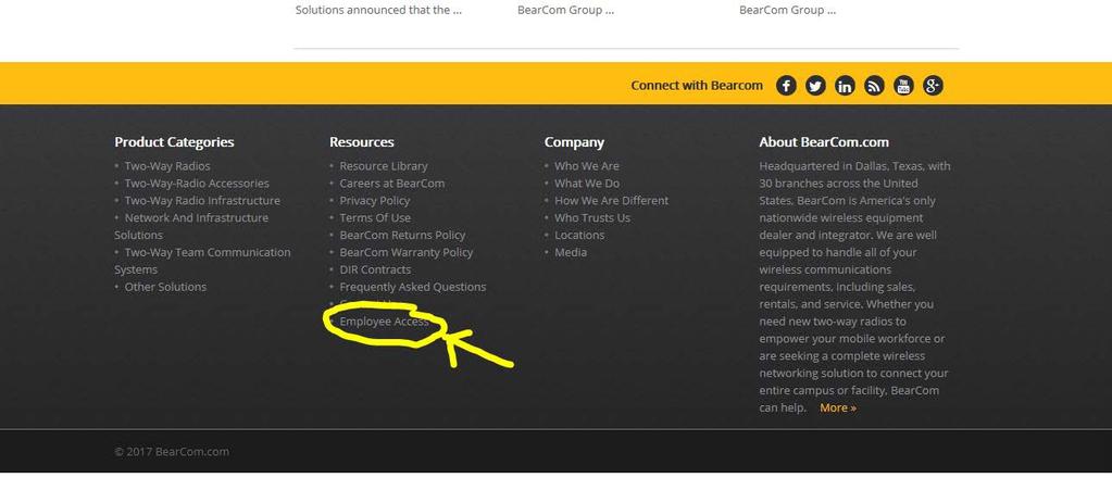 com, scroll down and select Employee Access 2) Under Employee