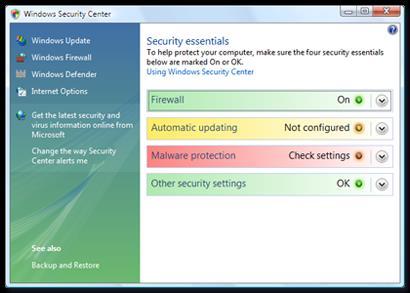 Utilities Security User sign on and password support Auto logoff Firewall