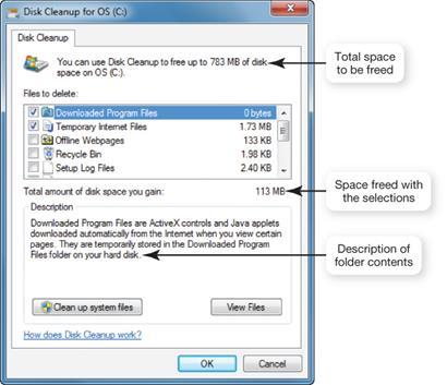 Utility Programs Disk Cleanup Removes unnecessary files Choose files to be