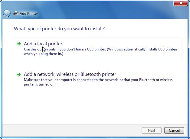 4.3.7. Computers running Windows 7: Accessing the shared printer On the computers that will use the shared printer: 1. Click Start/Devices and Printers. 2.