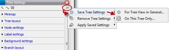 Chapter 5 Tree Settings The Tree Settings Side Panel found in the left side of the view area can be used to adjust the tree layout and to visualize metadata that is associated with the tree nodes.