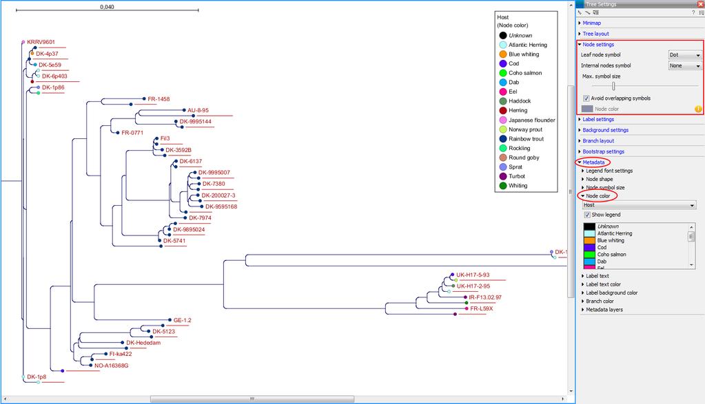 CHAPTER 5. TREE SETTINGS 36 5.3 Node settings The nodes can be manipulated in several ways. This is relevant when visualizing the associated metadata.