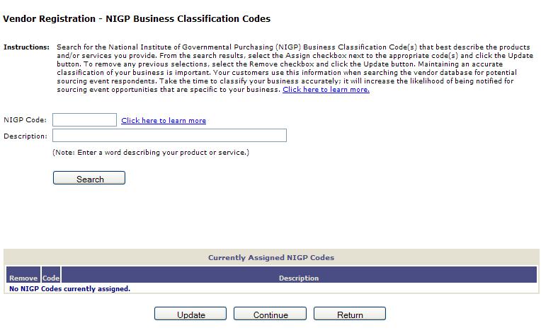 National Institute of Governmental Purchasing (NIGP) Business Classification Codes The NIGP Business Classifications are available to assist KPC in searching for vendors offering specific services or