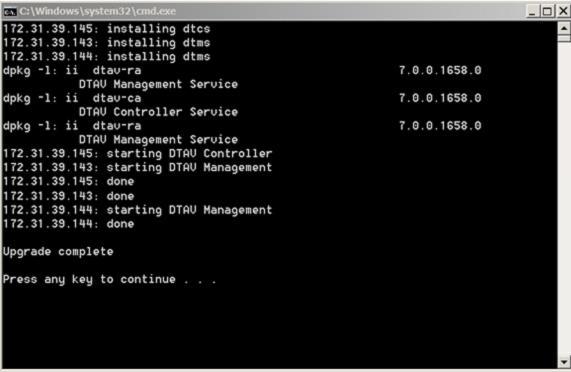 11. If you have additional controller appliances to upgrade, repeat the steps to stop the jobs associated with those controller appliances and then modify and run the batch file for those controller