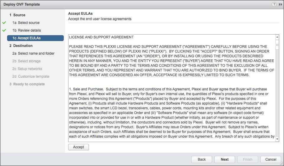 7. Read the end user license agreement and click Accept to