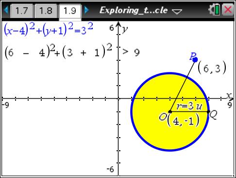 What formula is used to find the length of radius OP? Answer: The Distance Formula: 2 2 d = (x2 - x 1 ) +(y2 - y 1 ) c. Why is this formula similar to the equation of the circle?