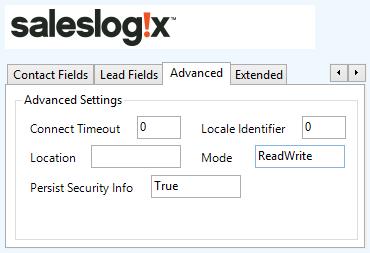Serverdetails The Server tab enables the server details and database that is to be used to be configured. SLXServerName: The server name or IP address of the computer hosting the SalesLogix database.