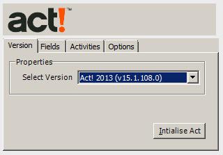 Once this has been selected the plugin needs to be initialised with the Act! application.