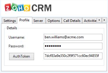 Mitel Phone Manager 4.2 URL: This is the URL of the Zoho CRM server. Contact your administrator for details on what this should be. Leave this as https://crm.zoho.com for the hosted version.