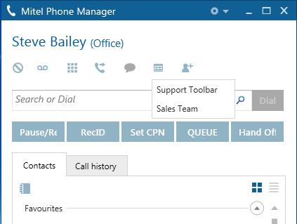 Mitel Phone Manager 4.2 4.2 Toolbars Overview Toolbars allow the application to be configured so that commonly performed actions can be performed at the touch of a button.