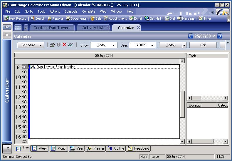 Mitel Phone Manager 4.2 The calendar within Goldmine can be synchronised with the DND status of the extension of the User.