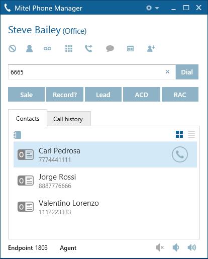 Mitel Phone Manager 4.2 Once found they can then be dialled using any of the numbers associated with the contact.