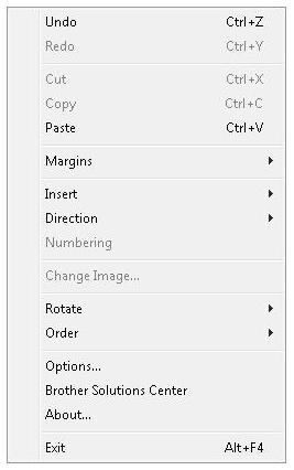 4 Undo Redo Cut Copy Paste Margins Insert 4 Other Functions (available on the menu displayed by right-clicking the mouse) Direction Numbering Menu Click Undo to undo the last operation.
