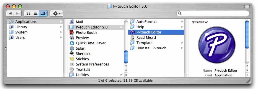 How to use the P-touch Editor for Mac (PT-3600/9600/9700PC/9800PCN only) This section gives an overview of P-touch Editor. See the P-touch Editor Help for details.