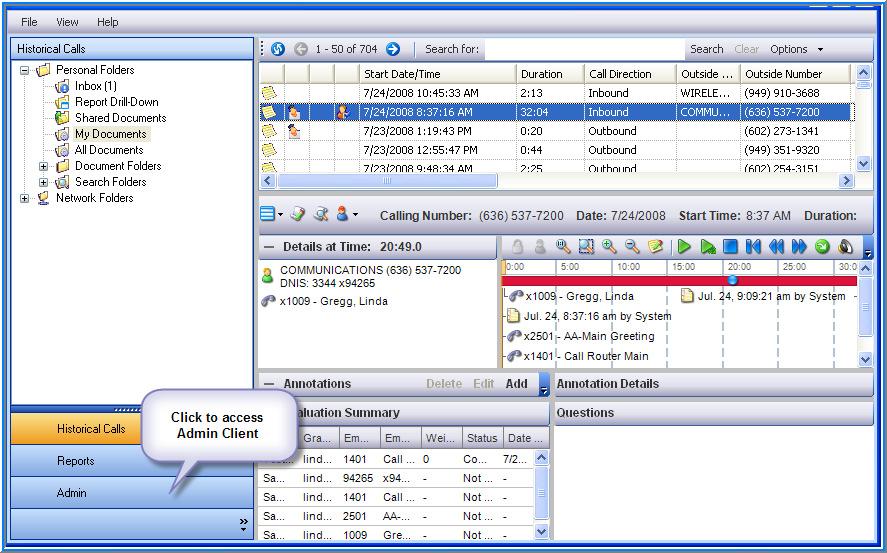 OAISYS Administrative Client Accessing the Administrative Client If you have administrative permissions you can access the OAISYS administrative client through the client application.