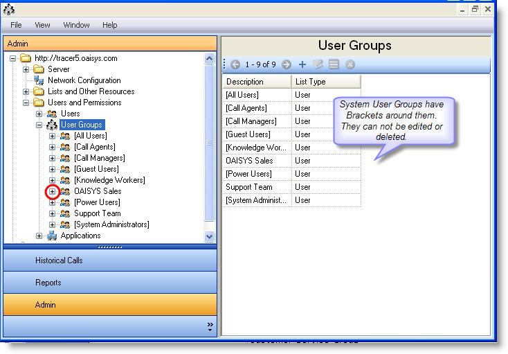 These are the System Groups and a definition for each: All Users This group consists of all users in the system. If a new user is added they will automatically be put into the All Users Group.