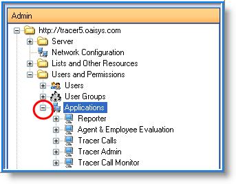 Applications There are five OAISYS Applications in which the permissions can be set from the Administrative Client. The permissions can be set at the User or User Group Level.