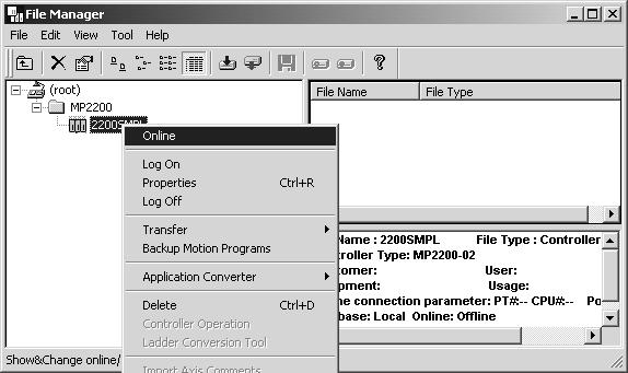 3. Right-click the new PLC folder and select Online on the short cut menu. A confirmation dialog box appears.