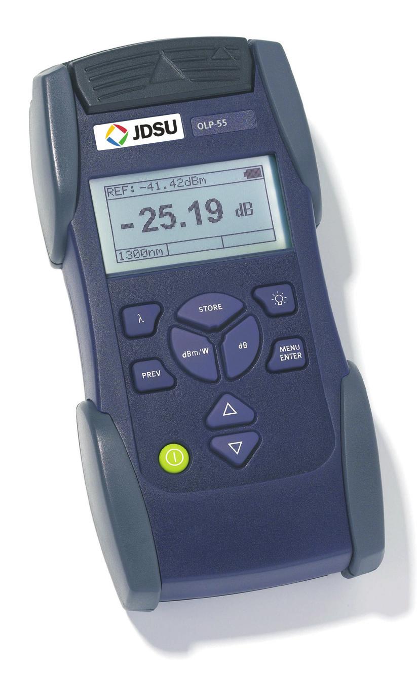 COMMUNICATIONS TEST & MEASUREMENT SOLUTIONS OLP-55 Sm a r t Optical Power Meter A Sm a r t, Future-Proof Optical Power Meter Key features Industry s first auto-zeroing function provides outstanding
