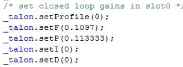 12.4.3. Velocity Closed-Loop Walkthrough Dialing Proportional Gain Java Next we will add in P-gain so that the closed-loop can react to error.