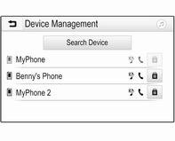120 Phone If no phone is connected, the Device Management menu can also be accessed via the phone menu: Press ; and then select PHONE. 3. Touch Search Device.