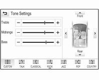 Tone settings In the tone settings menu, the tone characteristics can be set. The menu may be accessed from each audio main menu. A customised set of tone settings may be stored as a favourite.