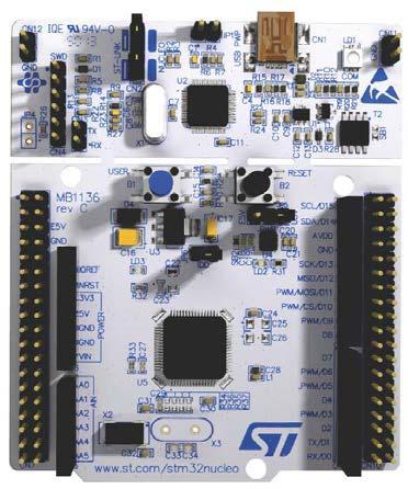 of two boards (see Figure 2): The NUCLEO-L073RZ board where the stack runs The