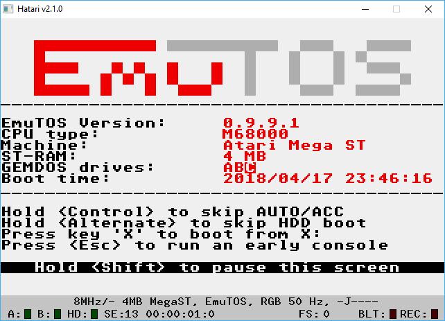 EmuTOS 1/4 Free (GPL) Operating System