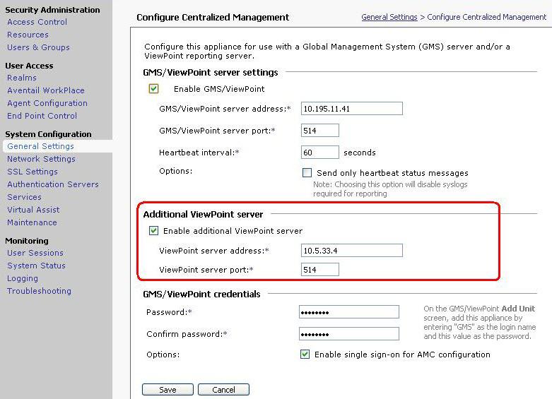 Provisioning a Dell SonicWALL E-Class SMA Series Appliance Currently there is no GMS settings implementation in Dell SonicWALL E-Class SMA series appliances.