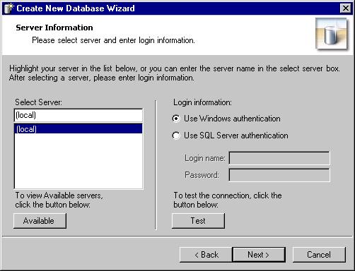 To use a separate instance of Microsoft SQL Server: a. Select Select another SQL Server instance. b. Click Next.