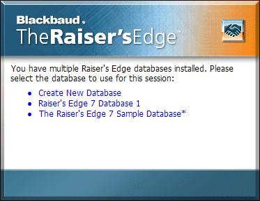 38 LOG INTO THE RAISER S EDGE Log into The Raiser s Edge After you install The Raiser s Edge, you can use the default User name and Password Supervisor and Admin, respectively to log into the program.