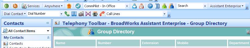 1) Click Group Directory on the Toolbar Toolbar. This list can be printed using the host application.
