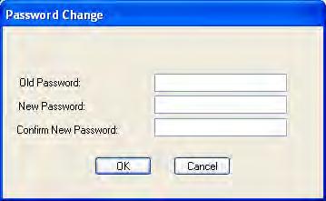 3.2.1 Password Change Dialog Click Change Password on the Options Dialog Account page to display the Password Change dialog.