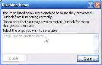 Figure 102 Help Dialog, Disabled Items 2) In the dialog box, select