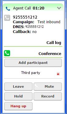 During the conference, you can choose any of these options: Add another participant. Leave the conference. Place all parties on hold. Terminate the call.