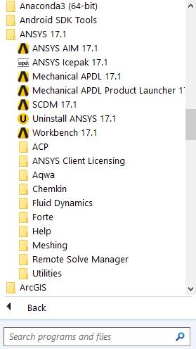 3. Opening ANSYS Workbench 3.1. Start > All Programs > ANSYS 17.1 > Workbench 17.1 3.2.