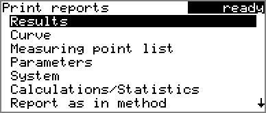 3 Simple titration 2 Open the print dialog Select the menu item Print reports and press [OK].