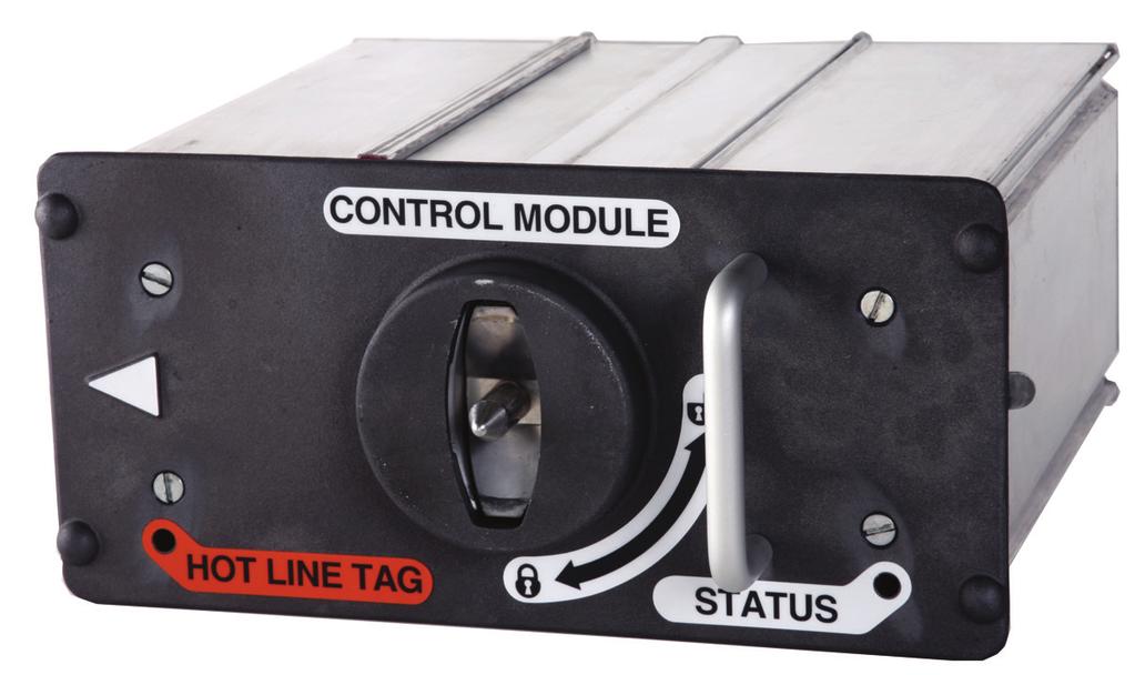 Operating Levers and Indicators Figure 9. The HOT LINE TAG and STATUS indicators on the protection and control module.