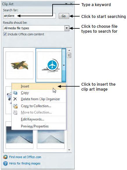 Manipulate Images Ribbon and Shortcut Methods: Insert pictures from