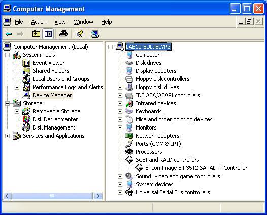 Verification of Proper Installation for Windows XP 1. Open Device Manager. 2.
