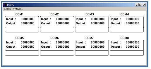 6-3 Loop Back Test Software User may find DEMO.EXE test utility in TRP-C08M CD. Or download the utility from Trycom web www.