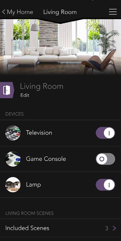 Rooms Edit Room Tapping Edit under the room name will let you modify the details for the Room. You can change the name and photo, add or remove products from the Room, and delete the Room.