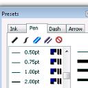 The Presets palette should open with the Pen tab selected.