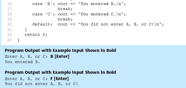 switch statement requirements 1) IntExpr must be an integer variable or an expression that evaluates to an integer value 2) ConstExpr-1 through ConstExpr-n must be constant integer expressions or