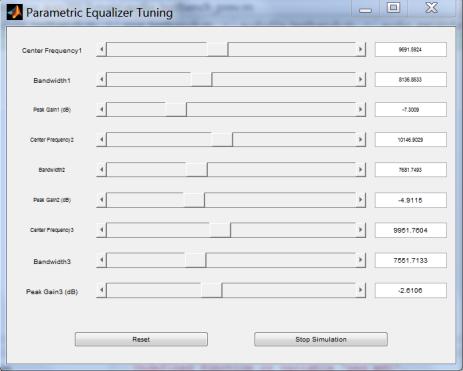 Tunable parameter equalizer example MIDI Control Tune parameters in real-time See it Tune it Audio Input Array Plot Guitar10min.ogg a 44.