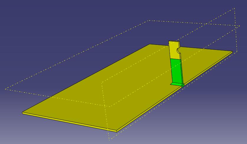Figure 38. Types of meshing techniques used during the analysis. The primary region of interest in this case was the cross-section through the base-plate underneath the weld toe line.