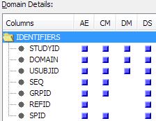 42 Chapter 2 / Data Standards Administration In the Domain Details list, a summary of the domains and domain columns appears.