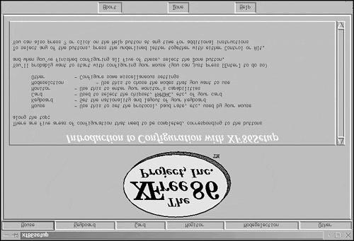 Figure 4.1. The XF86Setup initial window. Figure 4.2. The XF86Setup Mouse setup window.