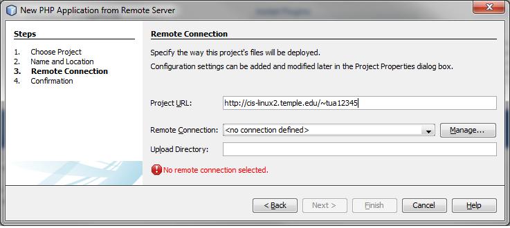 1. Set Up Permissions for your PHP Web Site Telnet into cis-linux2.temple.