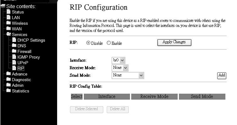 3.4.6 RIP Configuration RIP is an Internet protocol you can set up to share routing table information with other routing devices on your LAN, at your ISP s location, or on remote networks connected